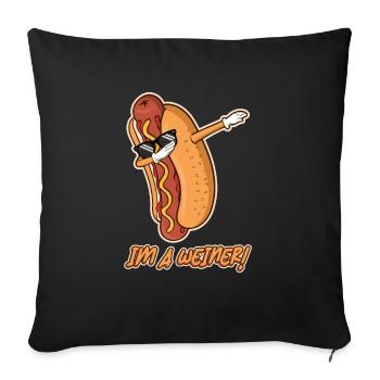 I'm a weiner Funny Dabbing Dance Hotdog Lover Pun - Sofa pillowcase 17,3'' x 17,3'' (45 x 45 cm) - black - Front