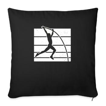 Cadeau Vintage Retro Pole Vault Shirt - Housse de coussin décorative 45 x 45 cm - noir - Devant