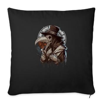 Pestarzt - Gruseliger Mittelalter-Renaissance-Arzt - Sofakissenbezug 45 x 45 cm - Schwarz - Vorne