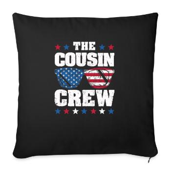 L’équipage du cousin 4 juillet Amérique patriotique - Housse de coussin décorative 45 x 45 cm - noir - Devant