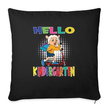 Hello Kindergarten Sheep With Scooter - Sofa pillowcase 17,3'' x 17,3'' (45 x 45 cm) - black - Front