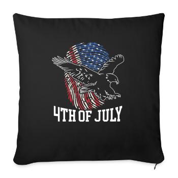Amérique patriotique États-Unis Drapeau 4 juillet Américain - Housse de coussin décorative 45 x 45 cm - noir - Devant