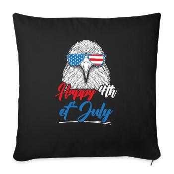 Amérique patriotique États-Unis Drapeau 4 juillet Amérique - Housse de coussin décorative 45 x 45 cm - noir - Devant