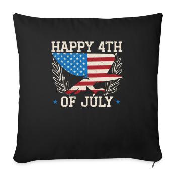 Amérique patriotique États-Unis Drapeau 4 juillet Amérique - Housse de coussin décorative 45 x 45 cm - noir - Devant