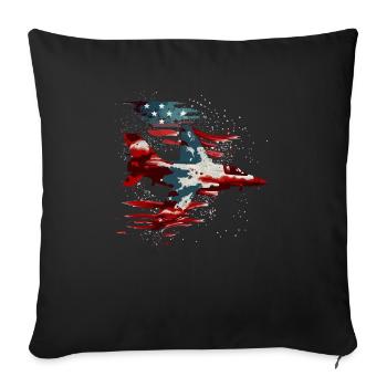 Amérique patriotique États-Unis Drapeau 4 juillet Américain - Housse de coussin décorative 45 x 45 cm - noir - Devant
