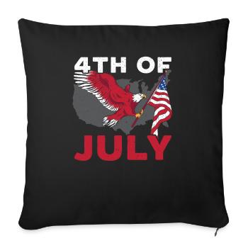 Amérique patriotique États-Unis Drapeau 4 juillet Américain - Housse de coussin décorative 45 x 45 cm - noir - Devant
