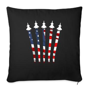 Amérique patriotique États-Unis Drapeau 4 juillet Américain - Housse de coussin décorative 45 x 45 cm - noir - Devant