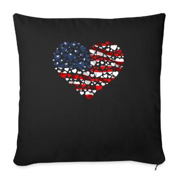 Amérique patriotique États-Unis Drapeau 4 juillet Américain - Housse de coussin décorative 45 x 45 cm - noir - Devant