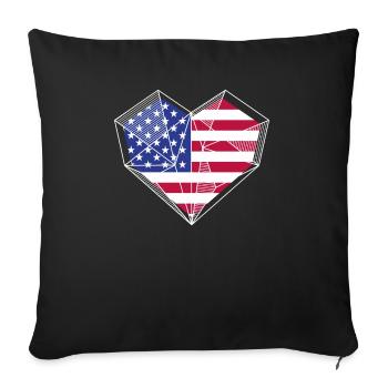 Amérique patriotique États-Unis Drapeau 4 juillet Américain - Housse de coussin décorative 45 x 45 cm - noir - Devant