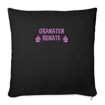 Granaten Renate Handgranate in pink und süß - Sofakissenbezug 45 x 45 cm - Schwarz - Vorne