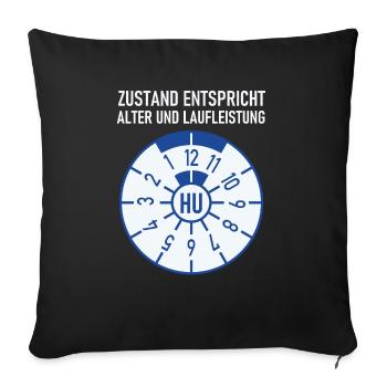 HU - Zustand entspricht Alter und Laufleistung - Sofakissenbezug 45 x 45 cm - Schwarz - Vorne