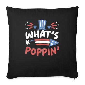 What's Poppin America USA Patriotic 4th Of July - Sofa pillowcase 17,3'' x 17,3'' (45 x 45 cm) - black - Front