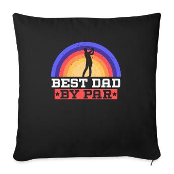 Meilleur papa par Fathers Day Papa Paternité Papa Papa Papa Papa - Housse de coussin décorative 45 x 45 cm - noir - Devant