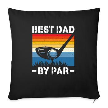 Meilleur papa par Fathers Day Papa Paternité Papa Papa Papa Papa - Housse de coussin décorative 45 x 45 cm - noir - Devant