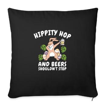 Easter Bunnies Beer Drinking Holiday Rabbit - Sofa pillowcase 17,3'' x 17,3'' (45 x 45 cm) - black - Front