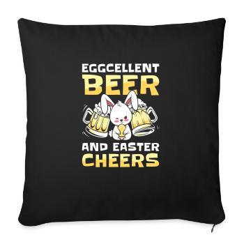 Easter Bunnies Beer Drinking Holiday Rabbit - Sofa pillowcase 17,3'' x 17,3'' (45 x 45 cm) - black - Front