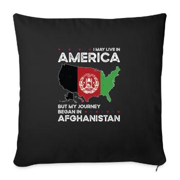 Geboren in Afghanistan Afghanistan Amerikaner USA - Sofakissenbezug 45 x 45 cm - Schwarz - Vorne