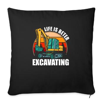 Construction machinery operator Excavator driver Excavator driver Construction workers - Sofa pillowcase 17,3'' x 17,3'' (45 x 45 cm) - black - Front