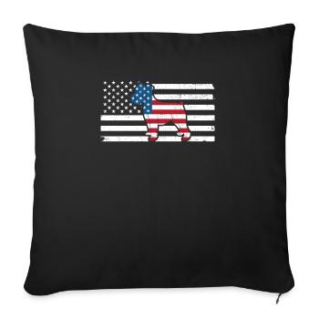 Schnauzer 4. Juli Hundeliebhaber Patriotische USA - Sofakissenbezug 45 x 45 cm - Schwarz - Vorne