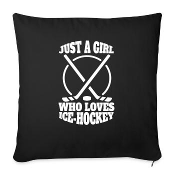 Joueur de hockey sur glace Fan de hockey Équipe de hockey sur glace Hockey sur glace - Housse de coussin décorative 45 x 45 cm - noir - Devant