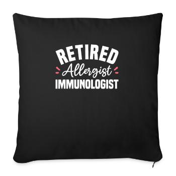 Allergologue à la retraite Immunologiste Allergologie - Housse de coussin décorative 45 x 45 cm - noir - Devant
