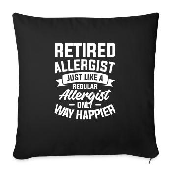 Allergologue à la retraite comme un allergologue régulier - Housse de coussin décorative 45 x 45 cm - noir - Devant