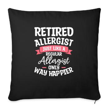 Allergologue à la retraite comme un allergologue régulier - Housse de coussin décorative 45 x 45 cm - noir - Devant