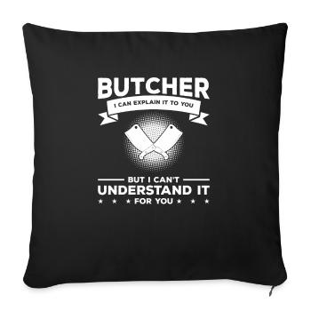 Boucher je peux vous l’expliquer mais je ne peux pas - Housse de coussin décorative 45 x 45 cm - noir - Devant