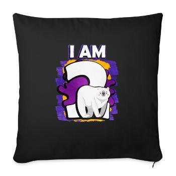 I am 2 polar bear - Sofa pillowcase 17,3'' x 17,3'' (45 x 45 cm) - black - Front