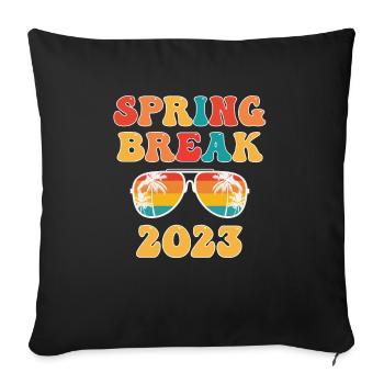 Groovy Spring Break 2023 School Family Vacations - Sofa pillowcase 17,3'' x 17,3'' (45 x 45 cm) - black - Front