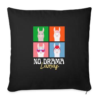 No Drama Lama - Sofa pillowcase 17,3'' x 17,3'' (45 x 45 cm) - black - Front