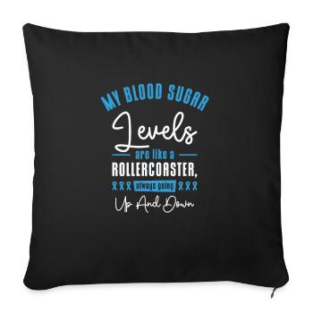 Diabetic Pancreas Diabetes Awareness - Sofa pillowcase 17,3'' x 17,3'' (45 x 45 cm) - black - Front