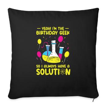 Science Thème Fête d’anniversaire Chimie - Housse de coussin décorative 45 x 45 cm - noir - Devant