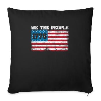 1776 Wir das Volk Patriotisch US-American - Sofa pillowcase 17,3'' x 17,3'' (45 x 45 cm) - black - Front