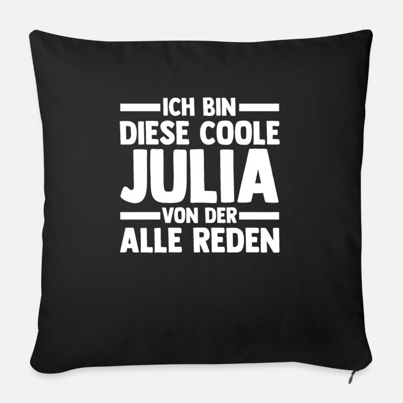 Vorname Julia - Sofakissenbezug 45 x 45 cm - Schwarz