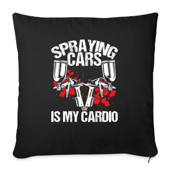 Car Painter Spraying Cards is my Cardio Painting - Sofakissenbezug 45 x 45 cm - Schwarz - Vorne