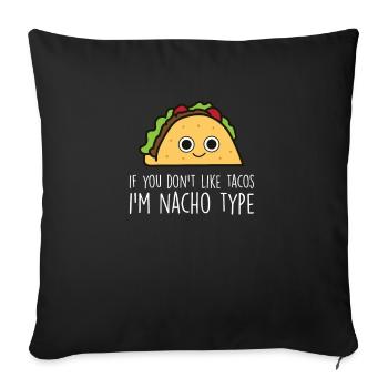 Nacho Mexique Cuisine mexicaine Nachos amusants - Housse de coussin décorative 45 x 45 cm - noir - Devant
