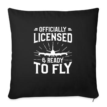 Officially Licensed & Ready To Fly Aviation - Sofa pillowcase 17,3'' x 17,3'' (45 x 45 cm) - black - Front
