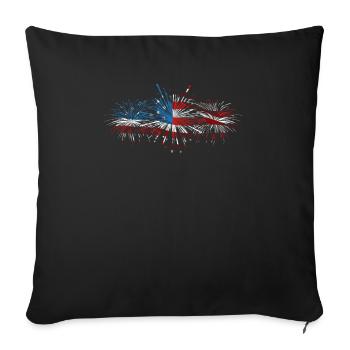 Amérique patriotique États-Unis Drapeau 4 juillet Américain - Housse de coussin décorative 45 x 45 cm - noir - Devant