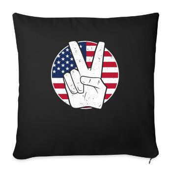 Amérique patriotique États-Unis Drapeau 4 juillet Américain - Housse de coussin décorative 45 x 45 cm - noir - Devant