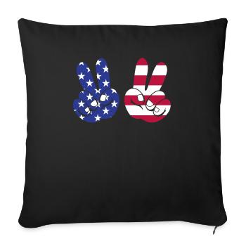 Amérique patriotique États-Unis Drapeau 4 juillet Américain - Housse de coussin décorative 45 x 45 cm - noir - Devant
