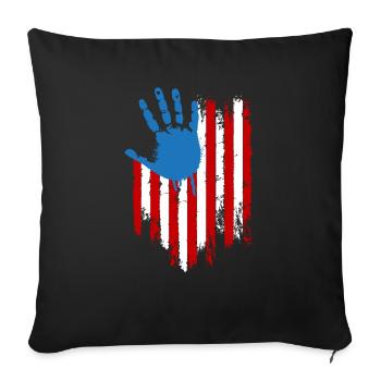 Amérique patriotique États-Unis Drapeau 4 juillet Américain - Housse de coussin décorative 45 x 45 cm - noir - Devant