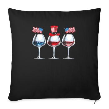 Amérique patriotique États-Unis Drapeau 4 juillet Américain - Housse de coussin décorative 45 x 45 cm - noir - Devant