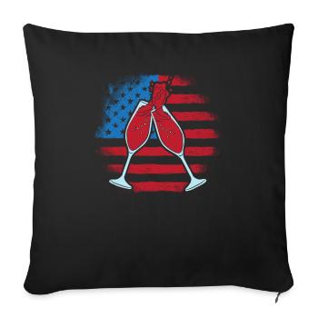 Amérique patriotique États-Unis Drapeau 4 juillet Américain - Housse de coussin décorative 45 x 45 cm - noir - Devant