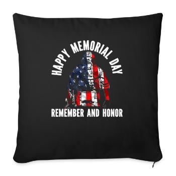 Patriotischer Veteran USA Flagge Amerikanischer Gedenktag - Sofakissenbezug 45 x 45 cm - Schwarz - Vorne