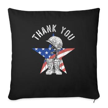 Patriotischer Veteran USA Flagge Amerikanischer Gedenktag - Sofakissenbezug 45 x 45 cm - Schwarz - Vorne