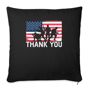 Patriotischer Veteran USA Flagge Amerikanischer Gedenktag - Sofakissenbezug 45 x 45 cm - Schwarz - Vorne