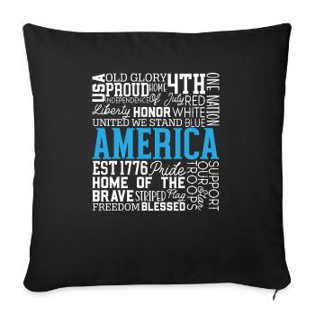 Patriotischer Veteran USA Flagge Amerikanischer Gedenktag - Sofakissenbezug 45 x 45 cm - Schwarz - Vorne
