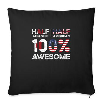 Halb Japaner Japaner Amerikaner USA - Sofakissenbezug 45 x 45 cm - Schwarz - Vorne