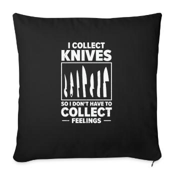Knife Collector Knives Collecting - Sofa pillowcase 17,3'' x 17,3'' (45 x 45 cm) - black - Front